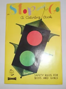 VTG 1960s/70s Saalfield Child's Safety "Stop and Go a Coloring Book" Hong Kong - Picture 1 of 6
