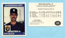 1990 Cal League Cards- San Bernardino Spirit- Rich Delucia- Box 186