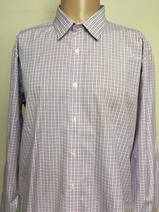 UNTUCKit Camicia abito manica lunga quadri bianco lavanda XL - Foto 1 di 12