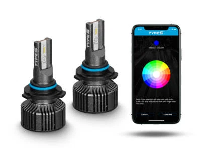 TYPE S App Controlled RGB 49 Colors Change Smart LED Light Bulbs 9005 High Beam - Image 1 of 4