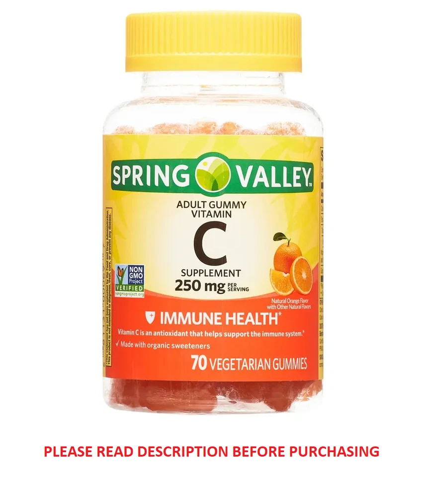 2 Bottle Spring Valley Adult Gummy Vitamin C 250mg 70 Count Vegetarian Gummies