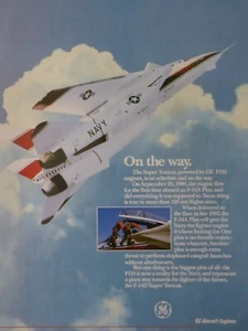 7/1987 PUB GENERAL ELECTRIC GE F110 ENGINE GRUMMAN F-14A PLUS SUPER TOMCAT AD - Imagen 1 de 1