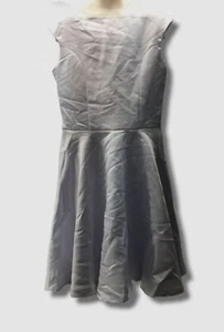 $220 Un Deux Trois Kid's Girl's White Sleeveless Satin Dress Size 10 - Picture 1 of 3
