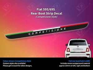 FIAT 500 COMPATIBLE 595 695 CALCOMANÍA MALETERO TRASERO COMPETIZIONE ITALIA VINILO PEGATINA - Imagen 1 de 1