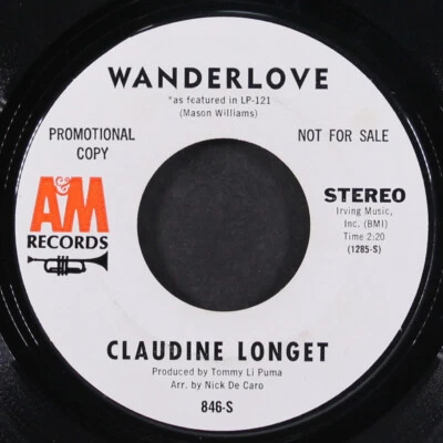 CLAUDINE LONGET: hello hello A&M 7" Single 45 RPM - Image 1 of 2