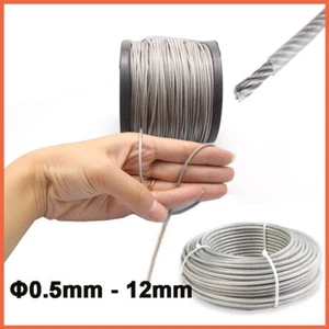 Edelstahl Drahtseil PVC Ummantelung Stahlseil Ummantelt 0.5mm-12mm Rostfrei Seil - Picture 1 of 11