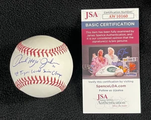 Howard Johnson Signed & Inscribed Detroit Tigers OML Baseball JSA COA - Picture 1 of 7