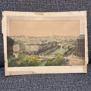 Charles Mondin signiert 250/500, Farbstich Radierung 11 1/2 x 7 1/2 (9 x 13) - Bild 1 von 6
