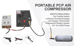 PCP Luftkompressor Luftpumpe 4500PSI/30MPa mit eingebautem Lüfter manueller Stopp - Bild 1 von 8