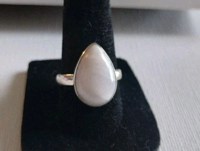 Anillo de plata de ley 925 aragonita rosa natural joyería s.8 Foto 1 de 4