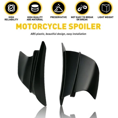 Kit de alerón deflector de aire de plástico negro alerón universal para motocicleta Foto 1 de 4