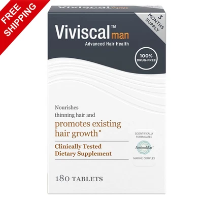 Viviscal Men's Hair Growth Supplements 180 Tablets - 3 Month Supply Exp 07/2027 - Image 1 of 4