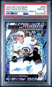 Autógrafos de novato O-Pee-Chee Platinum 2023 Pro Matthew Poitras píxeles violetas/99 - Imagen 1 de 2