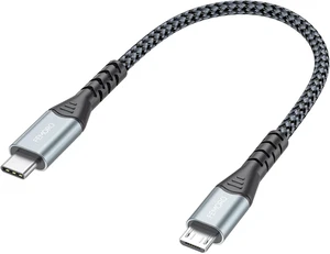 FEMORO USB C auf Micro USB Kabel 6 Zoll kurz, 480Mbps Datenübertragung & 12W Ladegerät - Bild 1 von 12