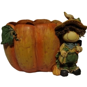 Pumpkin Scarecrow Planter Fall Decor Autumn Thanksgiving Harvest Decoration - Picture 1 of 12