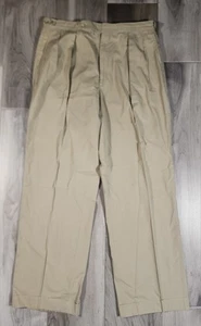 Pantalones de Colección Polo Ralph Lauren Talla 35 Hechos en EE. UU. Gris Plisado Chino Años 90 80 - Imagen 1 de 14