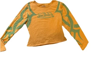 Von Dutch Women’s Cropped Crew Neck Sweatshirt Dirty yellow mustard Size X-large - Picture 1 of 4
