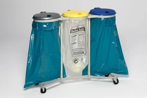 Dreifach-Müllsackständer 120l fahrbar - Bild 1 von 1
