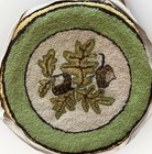 VTG Joan Moshimer Wool Hand Hooked Rug Chair Seat Acorns 15" Finished Project