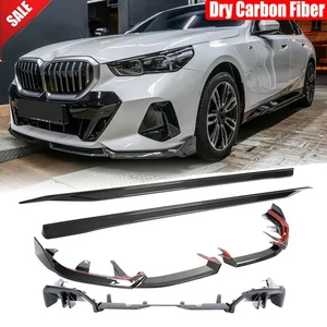 For BMW I5 G60 530i 540i Dry Carbon Front Bumper Lip Rear Diffuser Side Skirts - Picture 1 of 13