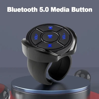 Wireless Bluetooth 5.0 Remote Controller Media Button Car Motorcycle Bike - Image 1 of 4