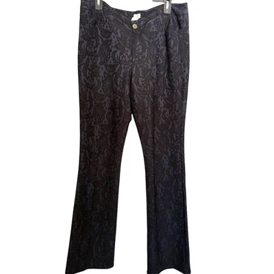 Calça Cache Feminina Texturizada Renda Bootcut Elástica Preta Caprichosa Floral tamanho 14 - Imagem 1 de 4