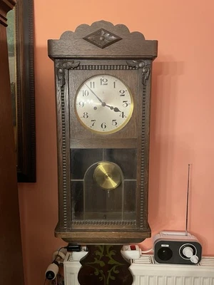 Regulator Wanduhr Pendeluhr GB vermute Gustav Becker läuft einwandfrei - Bild 1 von 4