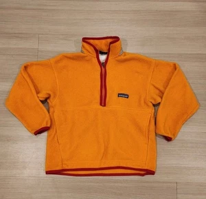 Vintage 90s Patagonia Kids Synchilla Marsupial Half Zip Pullover Orange Size 10 - Picture 1 of 7