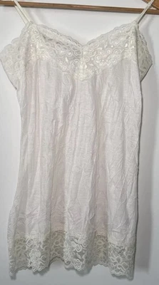 Camiseta sin mangas Y2K crema marfil arrugado encaje cami tocador talla grande coqueta de hadas Foto 1 de 4