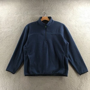 Timberland Quarter Zip Fleece Jacket Mens XL Blue Long Sleeve Mock Neck Pullover - Picture 1 of 17