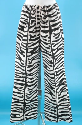 Pantalones con cordón de estampado de cebra blanco y negro años 60 de colección para mujer S/M/L algodón años 60 Foto 1 de 4