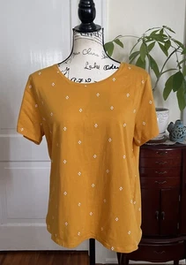 NWOT Ann Taylor Women's Orange Short Sleeve Round Neck Cotton Blend Tee XL- C327 - Picture 1 of 12