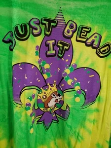 Buc-ees T-Shirt 2XL Just Bead It Mardis Gras NEW - Picture 1 of 5