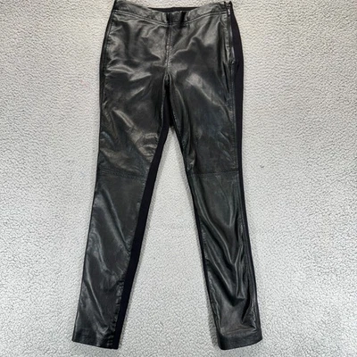 Pantalones informales forrados elásticos de cuero sintético negros Guess By Marciano para mujer talla 4 Foto 1 de 4