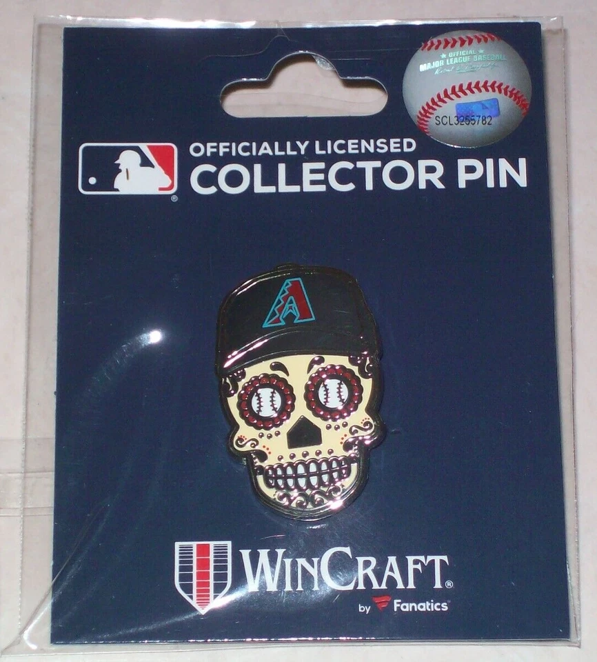 NIP WINCRAFT ARIZONA DIAMONDBACKS SUGAR SKULL PIN DIA DE MUERTOS HALLOWEEN  - Image 1 of 1