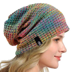 Women Slouchy Beanie Hat Knit Long Baggy Slouch Skull Cap for Winter Summer - Picture 1 of 17