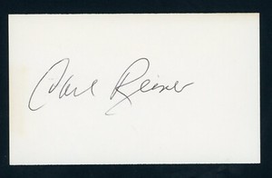 Carl Reiner DEC. Actor/Writer/Director Dick Van Dyke Show Signed 3x5 Card E24126