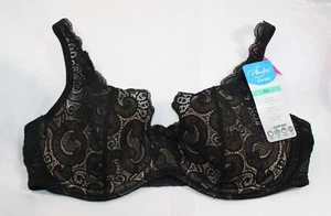 NUEVO CON ETIQUETAS PLAYTEX love my curves sujetador elevador 4514 ligeramente forrado soporte tru NEGRO desnudo - Imagen 1 de 6