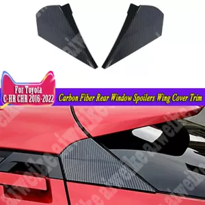 For Toyota CHR C-HR 2016-2023 Carbon Fiber Rear Window Spoilers Wing Cover Trim - Picture 1 of 5