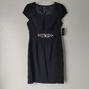 *Vestido Style&Co Talla Pequeña 4p Negro Profesional Gemas Lápiz Cuello Cuadrado Bling - Imagen 1 de 10