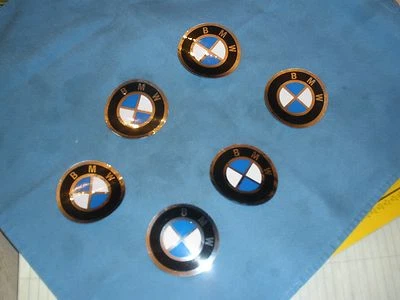 Juego de 6 parches BMW NUEVO (estilo adhesivo) - ideal para reemplazar centros de buje perdidos: limpio Foto 1 de 4