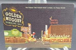Vintage Golden Nugget Horseshoe Freemont Street Las Vegas RARE 1950'S Postcard - Picture 1 of 3