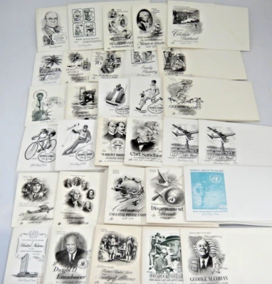 First Day of Issue Cachets Envelopes 100 FDCs 30 Different Some Paper Toning - Image 1 of 4
