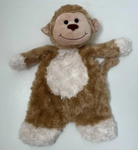 Baby Ganz Flat A Pat Monkey Lovey Plush Security Blanket Brown Ivory - Picture 1 of 5