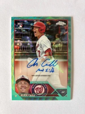 2023 Topps Chrome Alex Call Aqua Wave Refractor Rookie Autograph SP #018/199 RC - Image 1 of 2