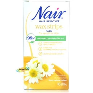 16 Nair Face Wax Strips Hair Remover For Sensitive Skin With Chamomile Extract - Picture 1 of 1