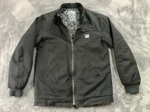 Dixxon Flannel Jacket Men's Size S Full Zip Quilted Lined Solid Black - Picture 1 of 9