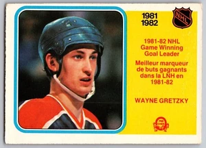 1982-83 O-Pee-Chee #242 Wayne Gretzky 1981-82 NHL Game Winning Goal Leader - Picture 1 of 3