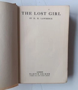 The Lost Girl - D.H. Lawrence First Edition UK Martin Secker 1920 - Picture 1 of 7