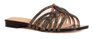 GOLD & GOLD GV33 ZAPATILLAS DE MUJER CON STRASS Y ECOPIEL NEGRO - Imagen 1 de 4